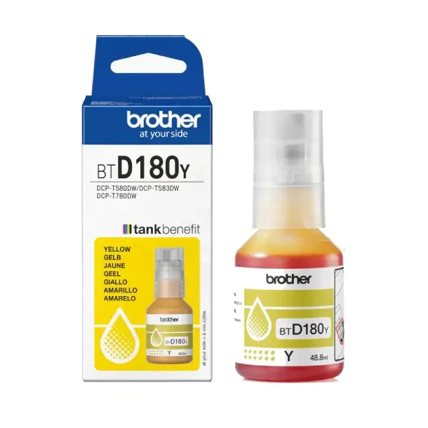 Brother blkpatron BTD180 (BTD180Y) gul 48,8 ml, original