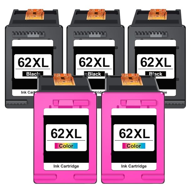 HP 62 XL Combo Pack 5 pcs Compatible Ink Cartridge (90 ml)