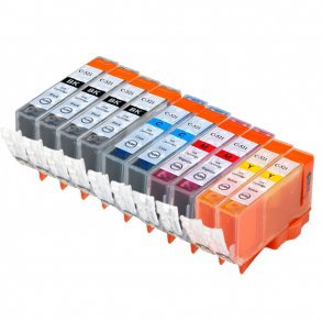 Kompatibel blkpatroner Canon CLI 521 - 2933B001, 10 stk. rabatpakke 105 ml