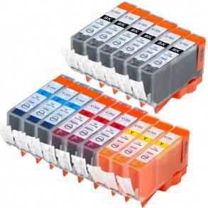 Kompatible blkpatroner Canon CLI 521 - 2933B001, 15 stk. rabatpakke 157,5 ml