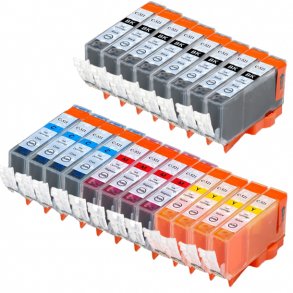 Kompatibel blkpatroner Canon CLI 521 - 2933B001, 20 stk. rabatpakke 210 ml