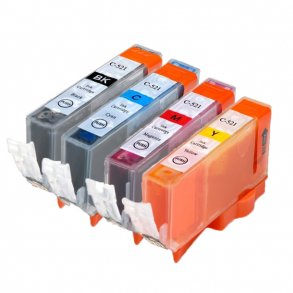 Kompatible blkpatroner Canon CLI 521 - 2933B001, 4 stk. rabatpakke 42 ml