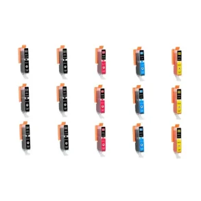 Kompatible blkpatroner Canon CLI-531 - 6118C001, 15 stk. rabatpakke 187,5 ml