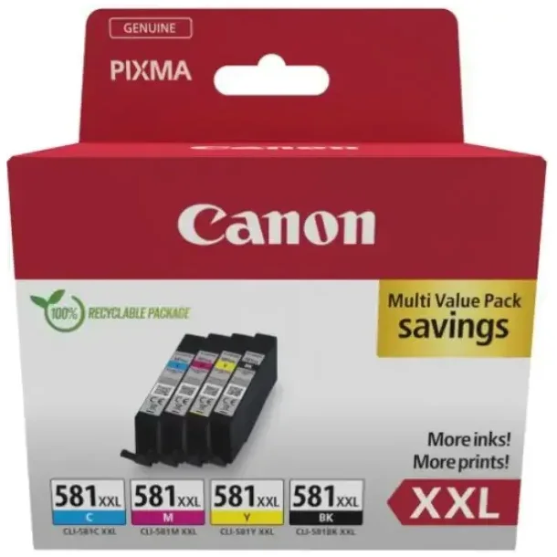 Canon CLI-581XXL  1998C007, Set of 4 Ink Cartridges, Original
