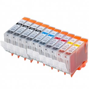 Kompatible blkpatroner Canon CLI 8 - 0620B001, 10 stk. rabatpakke 140 ml