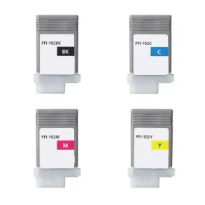 Kompatible blkpatroner Canon PFI 102 - 0895B001, 4 stk. rabatpakke 520 ml