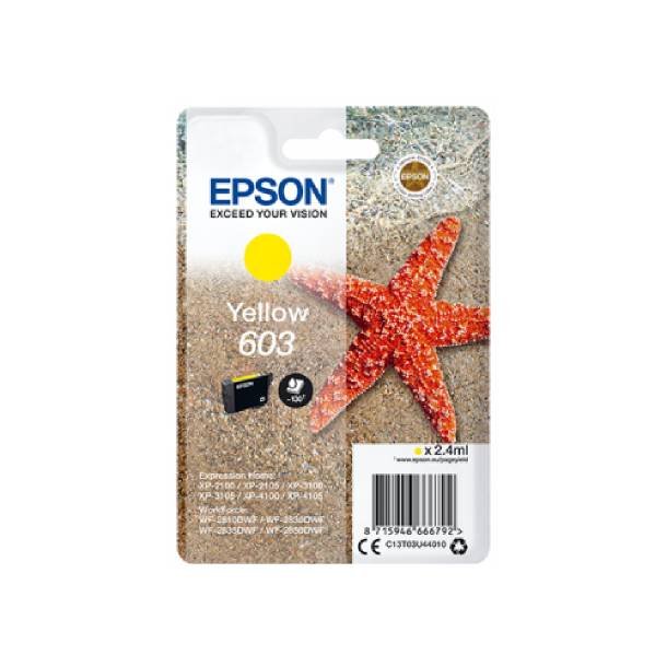 Epson 603 Y blekkpatron - C13T03U44010 Original - Gul 2,4 ml
