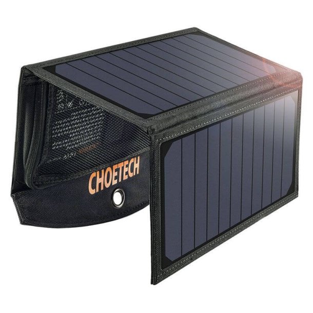 Choetech 2-port Solar Panel, 19W,  Black