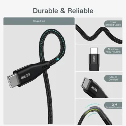 Choetech USB-C - USB-C PD-kabel, 60W, 1,2 m, svart