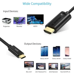 Choetech Kabel USB-C till HDMI 4K/60Hz 1,8 m - Svart