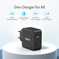 Choetech USB-C PD v&auml;ggladdare, 30W, svart