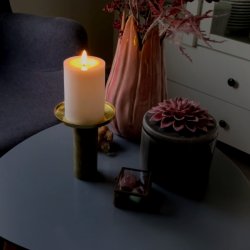 LED ljussats - Blockljus, kronljus och v&auml;rmeljus, vit - 10 delar inkl.fj&auml;rrkontroll