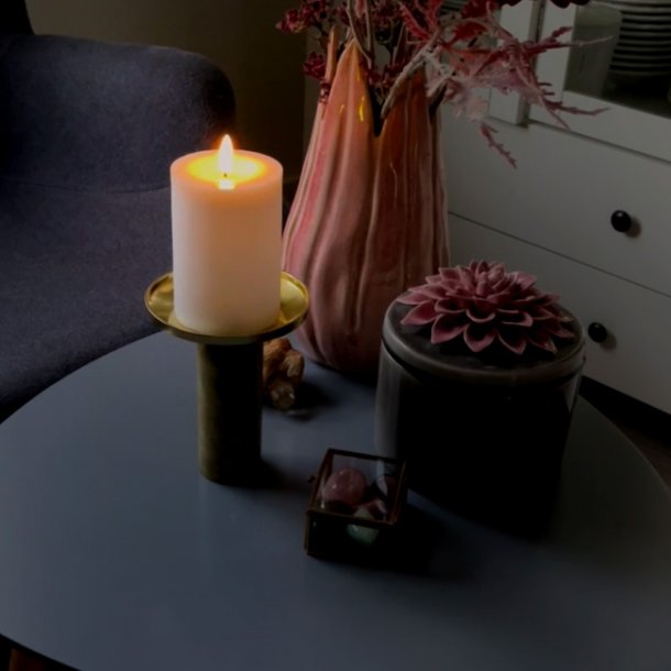 LED ljussats - Blockljus, kronljus och v&auml;rmeljus, vit - 10 delar inkl.fj&auml;rrkontroll