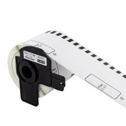 Kompatibel Brother Papirlabel, 62mm x 30.48 m - sort / hvid