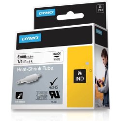 Dymo Tape Rhino 6 mm x 1,5 m Krympa Flex Svart/Vit