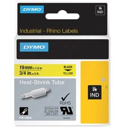 DYMO Tape Rhino 19 mm (1,5 m), Krympeflex - svart/gul