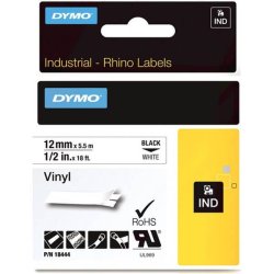 DYMO Tape Rhino 12 mm (5,5 m), Vinyl - svart/vit