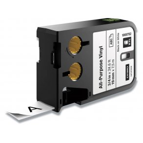 DYMO Tape XTL 19 mm (7 m), Universal Vinyl - sort/hvid