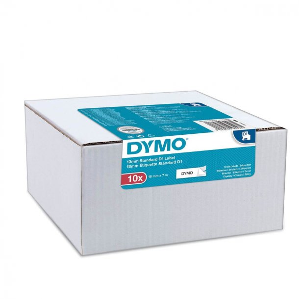 Dymo Tape D1 12 mm x 7 m Black / White (10)