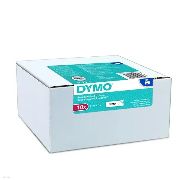 Tape D1 19mmx7m sort p hvid (10)