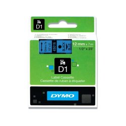 DYMO Tape D1 (45016) 12 mm (7 m) - svart/bl