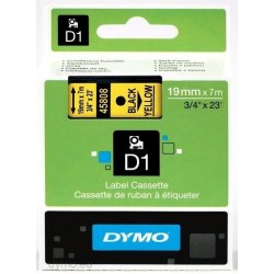 DYMO Tape D1 (45808) 19 mm (7 m) - svart/gul