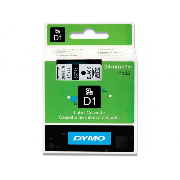 Dymo Tape D1 24 mm x 7 m Black / White 53714