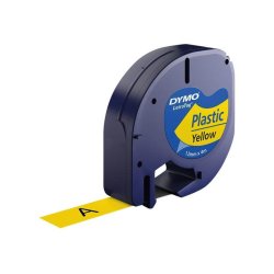 DYMO Tape LetraTag Plast 12 mm (4 m) - gul