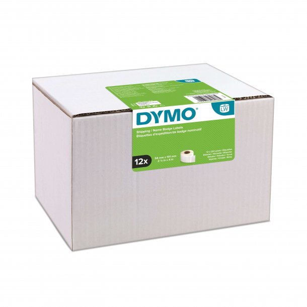 Dymo Label Labels, Shipping, 54 mm x 101 mm White, 12 rolls of 220 labels 13186