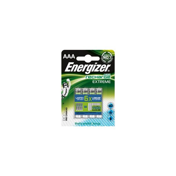 Energizer Extreme Uppladdningsbart AAA batteri, 4 st