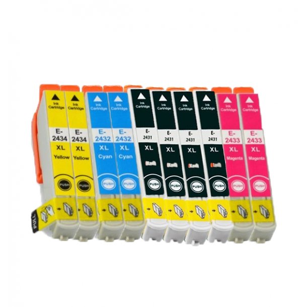 Epson 24 XL Ink Cartridge Combo Pack 10 pcs - Compatible - BK/C/M/Y 120 ml