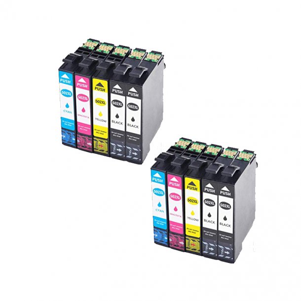 Epson 502 XL Combo Pack 10 pcs Ink Cartridge - Compatible - BK/C/M/Y 156,8 ml