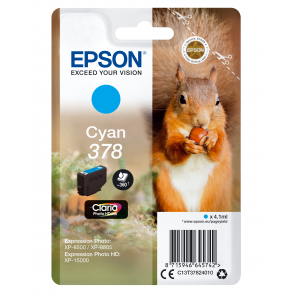 Epson bläckpatron T378 - C13T37824010 cyan 4 ml, original