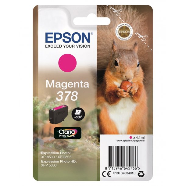 Epson T378 blekkpatron - C13T37834010 Original -  Magenta 4 ml