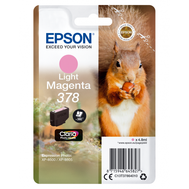Epson T378 - Lys Magenta 360 sider - Original blkpatron C13T37864010