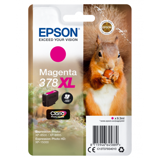 Epson T378 XL - Magenta 9,3 ml - Original blkpatron C13T37934010