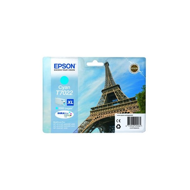 Epson T7022 XL - C13T70224010 Original - Cyan 2000 sider