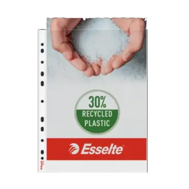 Plastficka A4 Q Line 105 my, &ouml;ppen upptill med pr&auml;gling - 100 st