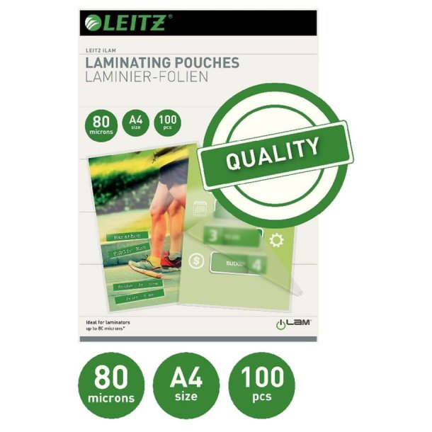 Leitz Lamineringsficka Gloss 80my A4 (100)