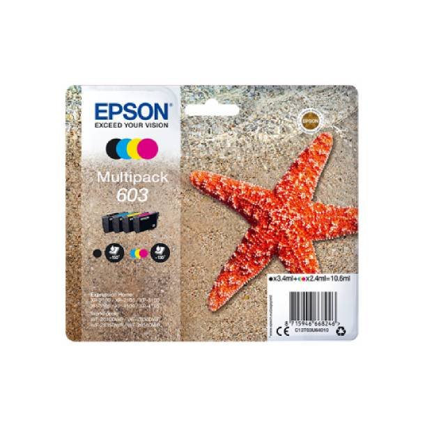 Epson 603 combo pack 4 stk blkpatron - C13T03U64010 Original - BK/C/M/Y 10,6 ml