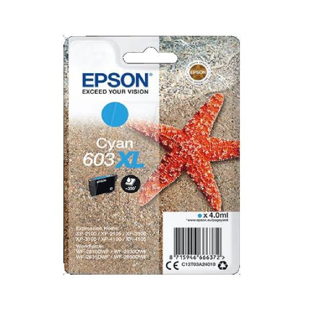 Epson 603 XL C Ink Cartridge - C13T03A24010 Original - Cyan 4 ml