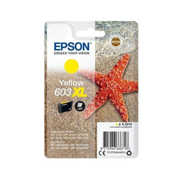 Epson 603 XL Y blkpatron - C13T03A44010 Original - Gul 4 ml