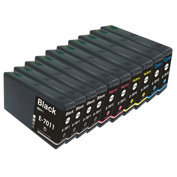 Epson T7011/T7012/T7013/T7014 combo pack 10 stk  blkpatron - Kompatibel - BK/C/M/Y 496 ml