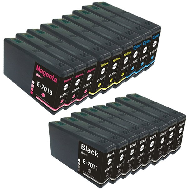 Epson T7011/T7012/T7013/T7014 Ink Cartridge Combo Pack 20 pcs - Compatible - BK/C/M/Y 992 ml