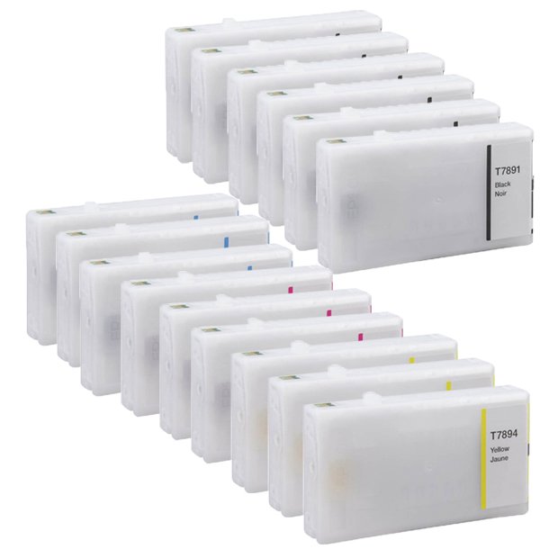 Epson T7891/T7892/T7893/T7894 Ink Cartridge Combo Pack 15 pcs - Compatible - BK/C/M/Y 744 ml