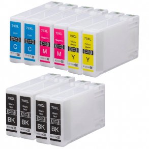Pixojet bläckpatroner Epson 79 XL - C13T79014010, 10 st. rabattpaket 350 ml