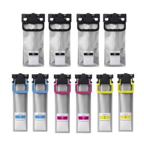 Pixojet blkpatroner Epson T01C1-T01C4 - C13T01C100, 10 stk. rabatpakke 1400 ml