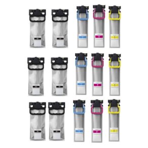 Pixojet blkpatroner Epson T01C1-T01C4 - C13T01C100, 15 stk. rabatpakke 2100 ml