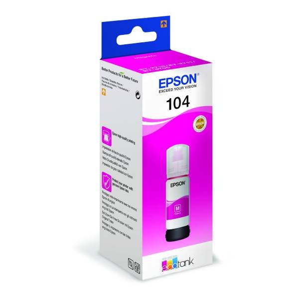 Epson T104 M EcoTank Ink Cartridge - C13T00P340 Original - Magenta 70 ml