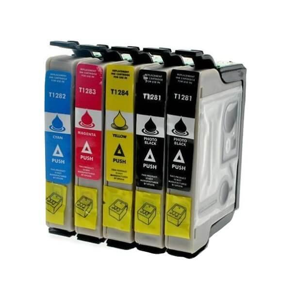 Epson T1281 /T1282 /T1283 /T1284, Set of 5 Ink Cartridges (69ml)